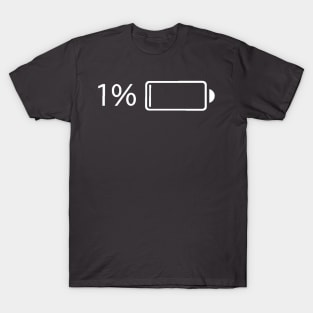 Battery 1 % (red) T-Shirt